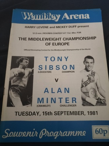 Vintage boxing programme tony - programme,