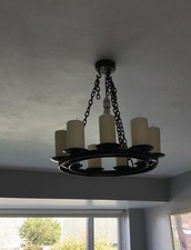 Large Wrought Iron Gothic Style Candle Chandelier 