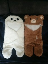 Baby Swaddle Wrap Newborn Bedding Blanket  Panda & Little Bear Bundle x 2