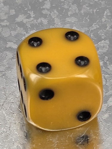 Vintage bakelite dice yellow - vintage,