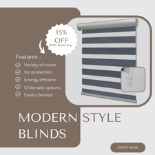 Day and Night Zebra Roller Blinds Black White Grey Multiple Sizes 165-210cm Drop