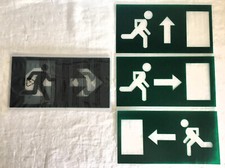 FIRE / EMERGENCY EXIT Signs - 4 Pack Sealed + 3x individual directions. NEW.