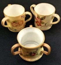 Two Grainger China Works Royal Worcester Miniature Tygs - 1899 + 1910 loving cup