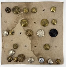 Old Vintage COLLECTION OF RAILWAY BUTTONS x 23 inc GWR - SR - LNER - BURMA