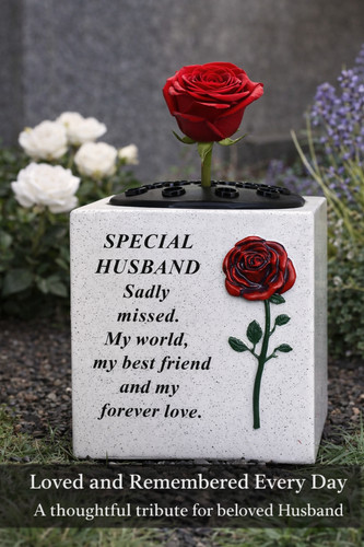 Husband memorial grave vase - grave,