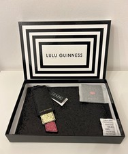Lulu Guinness Medium Black Glitter Lipstick Grace Clutch Bag RRP £95 BNWT