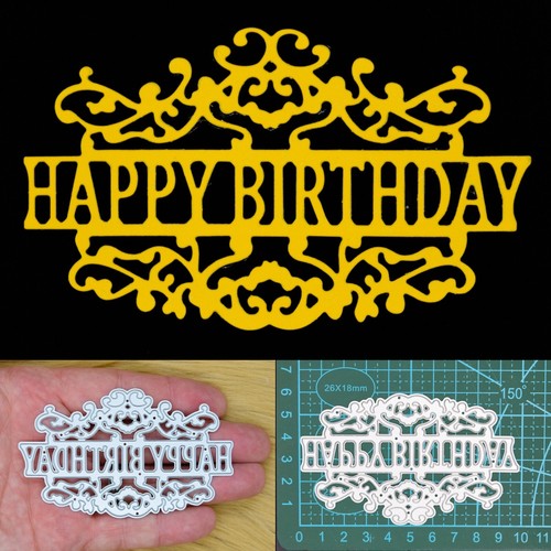 Large happy birthday metal - large, birthday'