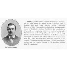 Everett Binns of Ashfield, Cowling Yorkshire - Antique Print 1902