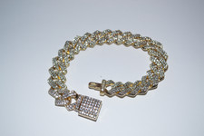 Cuban Link Iced Out Hip Hop Style Bracelet - 20cm/8'' - Costume Type Jewellery