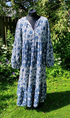 Primark long blue and cream - blue,