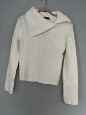 Morgan De Toi White Acrylic Sweater Size 10