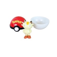 Vintage Pokemon Meowth Figure in Pokeball Toy by Nintendo 2000