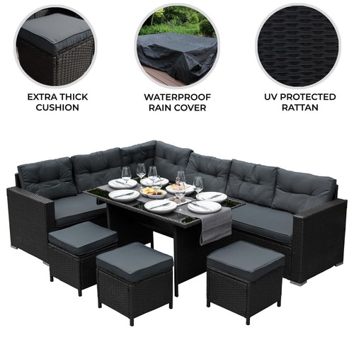 Rattan garden furniture set - furniture,