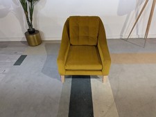 Marks and Spencer Accent Armchair Dark Ochre Aquaclean Velvet Button RRP £574