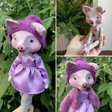 Collectors Hand Made Dolls, Pig , Dollhouse, Ooak