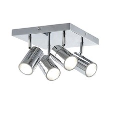 Bathroom Spotlight Square Plate Ceiling 4 Way Chrome Modern IP44 5W