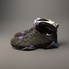 Air Jordan 7 Retro Ray Allen Bucks Shoes Men's 12 Black Purple Nubuck Sneakers