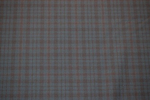 Green checked wool - wool, fabric