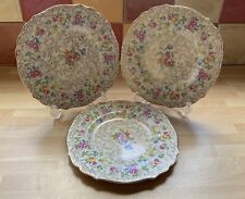 JAMES KENT LTD CHINTZ TRELLIS ROSE PATTERN TEA PLATES X 3 6 1/2” Diameter