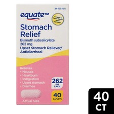 Equate Upset Stomach Relief tablets 40 count Compares to | Pepto-Bismol Ex 07/27
