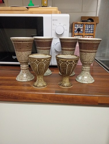 Studio art pottery goblets - studio,