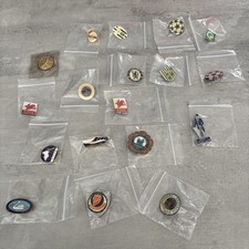 Job Lot Damaged Discoloured Metal Enamelled Football Club Pin Badges Bundle
