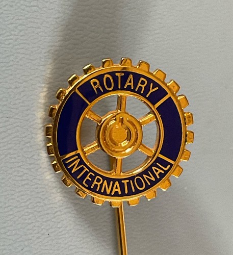 Gold tone blue enamel - , rotary