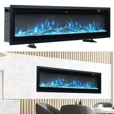 40/50/60/70/80/100 inch Insert/ Wall Mounted LED Fireplace Electric Inset Fire