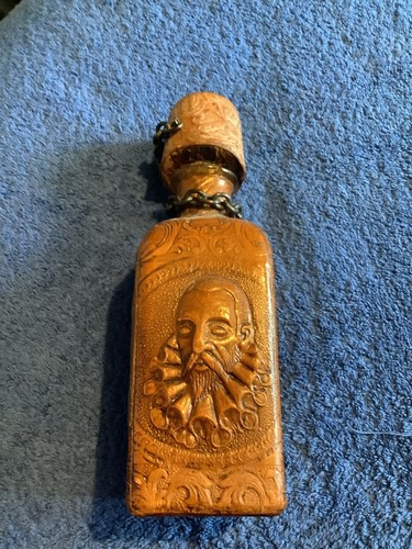 Vintage leather wine bottle - vintage,