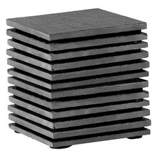12x Linea Square Slate Coasters 10cm Natural Drinks Coaster Table Mat Gift Set