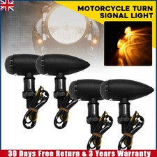 4x Universal Smoke Motorcycle LED Turn Signal Indicator Mini Blinker Light Amber
