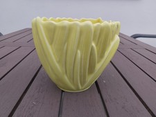 Vintage Sylvac 2483 Hyacinth Pattern  Plant Pot Vase Lemon Yellow Pottery