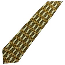 Jose Piscador Tie Men's Yellow Polyester Vintage Patterned Smart Office Wear