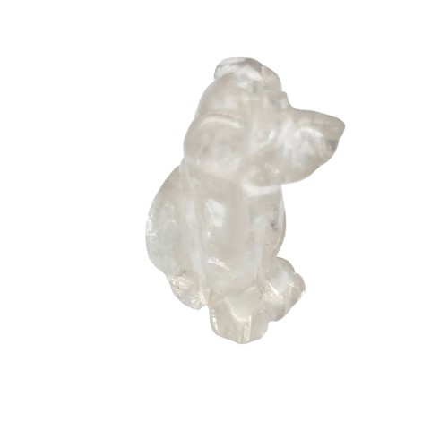 Clear quartz dog - quartz, animal