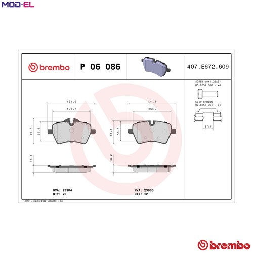 Brake pad set disc - p, 06