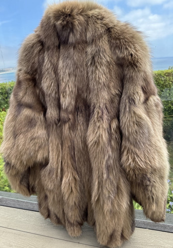 Fox fur long jacket - long,