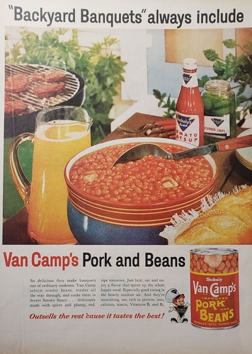 1958 van camps baked beans - camps,
