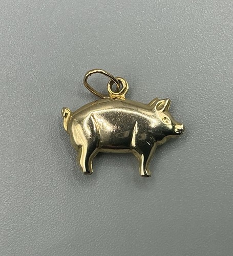 9ct gold pig charm - 9ct,