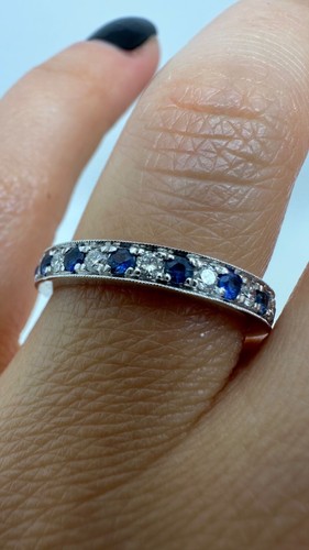 Platinum half eternity blue - platinum,