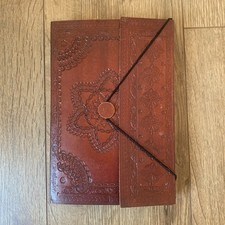 Embossed leather notebook - embossed, notebook/