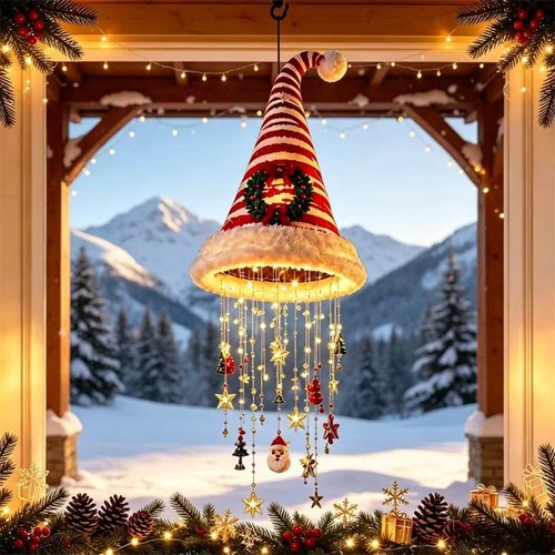Lighted santa hat - lighted, hanging