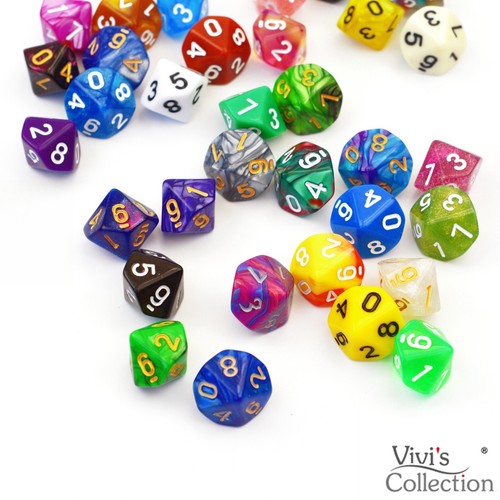 D10 dice sided - 10, poly