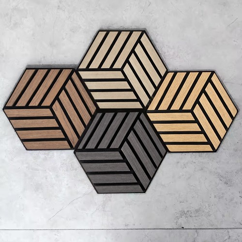 Hexagonal acoustic slat wall - hexagonal,