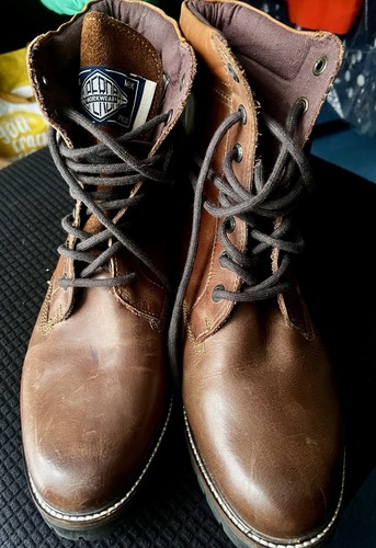 Superdry brown leather utility