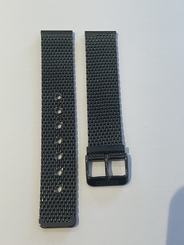 Seiko 20mm black mesh bracelet - mesh,