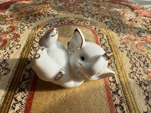 Porcelain figurine white cute - white,