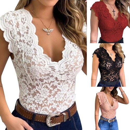 Womens neck sexy lace - v,