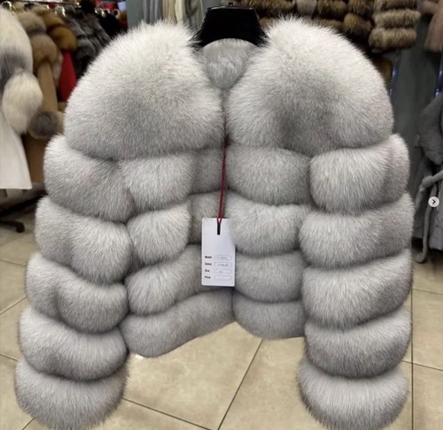 White fox fur - fur, coat