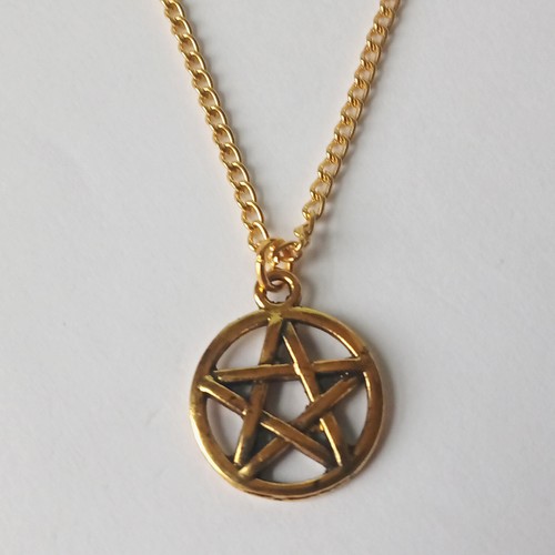 Gold pentagram pentacle - gold,