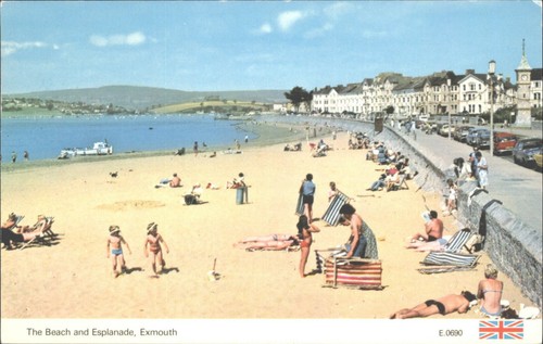 Vintage exmouth postcard beach - vintage,
